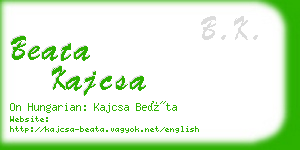 beata kajcsa business card